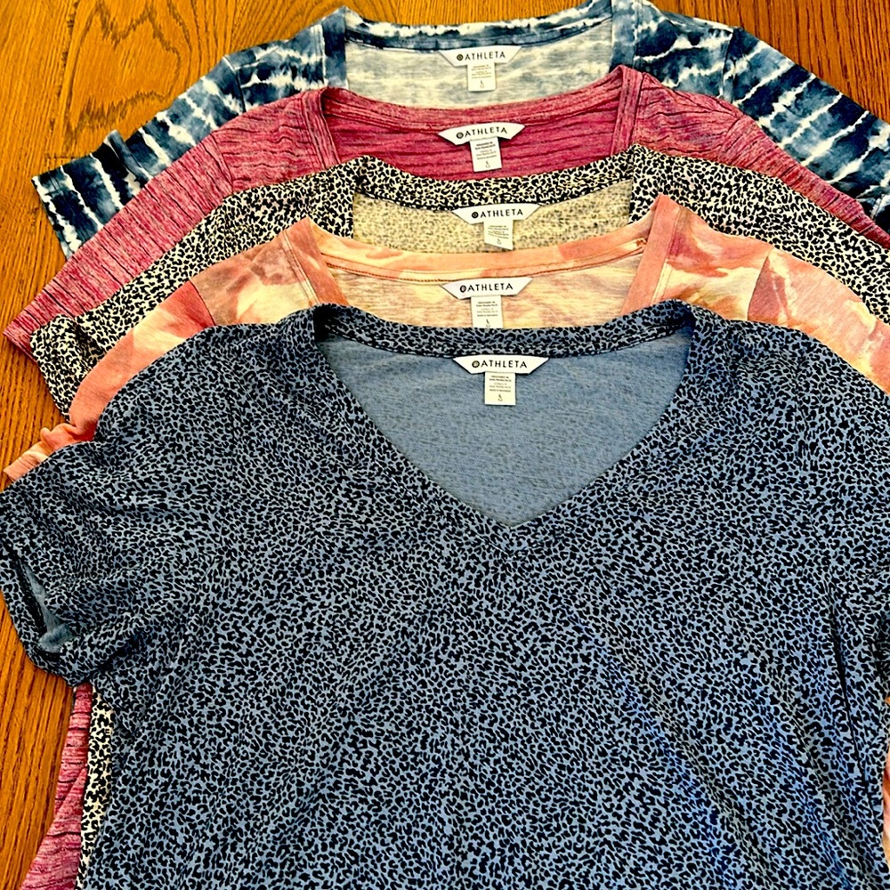 Athleta Breezy Scoop t-shirts set of 5